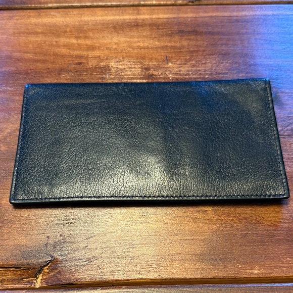 Black Leather Bosca Vintage Checkbook Wallet - Picture 3 of 6